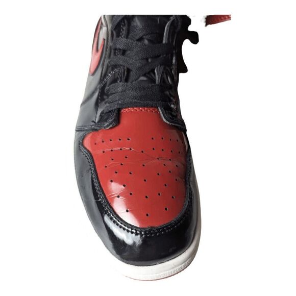COPY NIKE Air Jordan 1 Retro High OG 'Patent Bred' Sneakers Size 12 - Picture 10 of 12